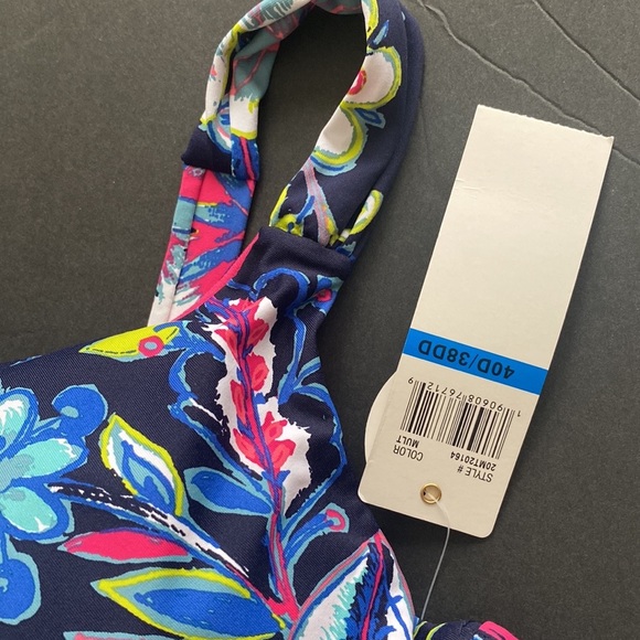 New Anne Cole Standard Twist Front Underwire Cup Sized Tankini Swim Top 40D/38DD - Picture 7 of 11